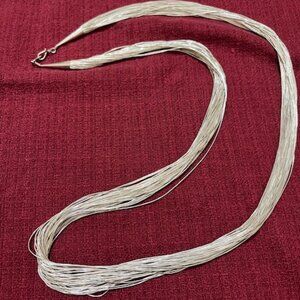 Vintage Indian 36" Liquid Silver Necklace